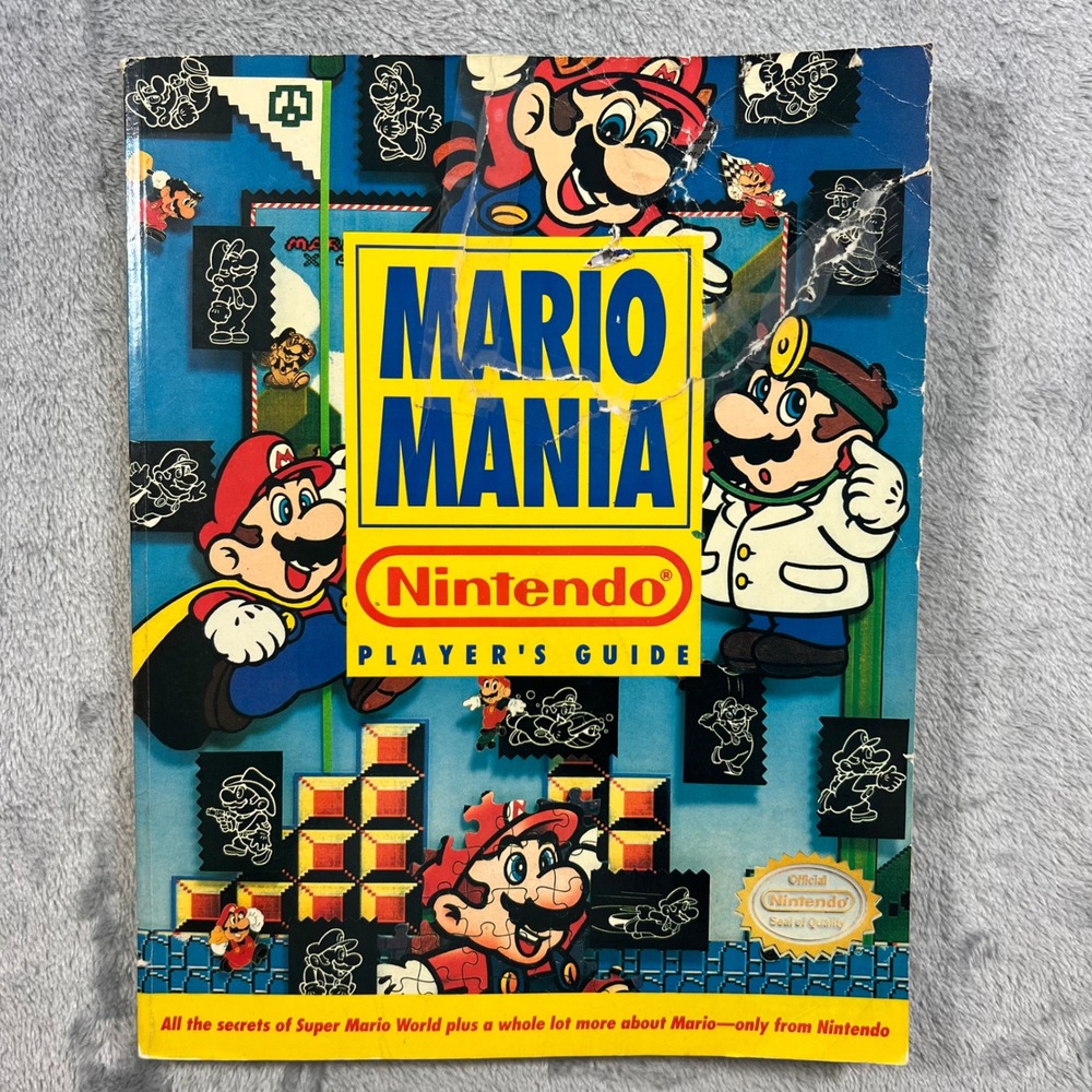 Nintendo Mario Mania Player's Guide‎ SNES Super Mario World Blue Fair Condition